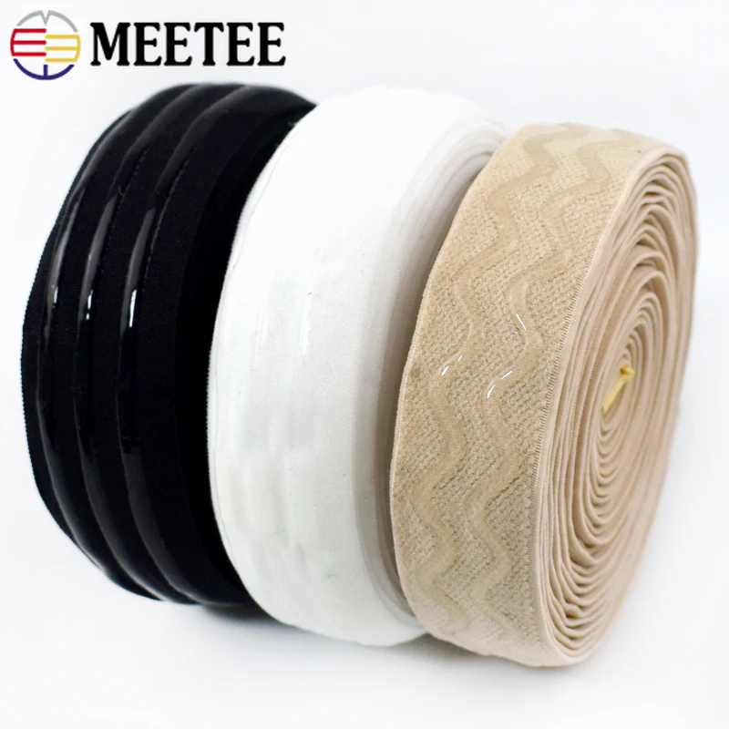 1/2/3M Nylon Silicone Elastic Band 25/30mm Non-slip Rubber Band Ribbon Bag  Bra Clothes Strap Webbing Tape DIY Sewing Accessories