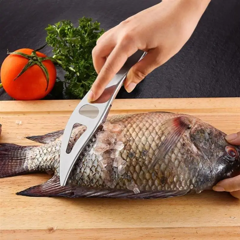 

Stainless Steel Fish Scale Remover Cleaner Kitchen Fish Scaler Fish Skin Graters Cleaning Peeler Scaler Scraper for Kitchen