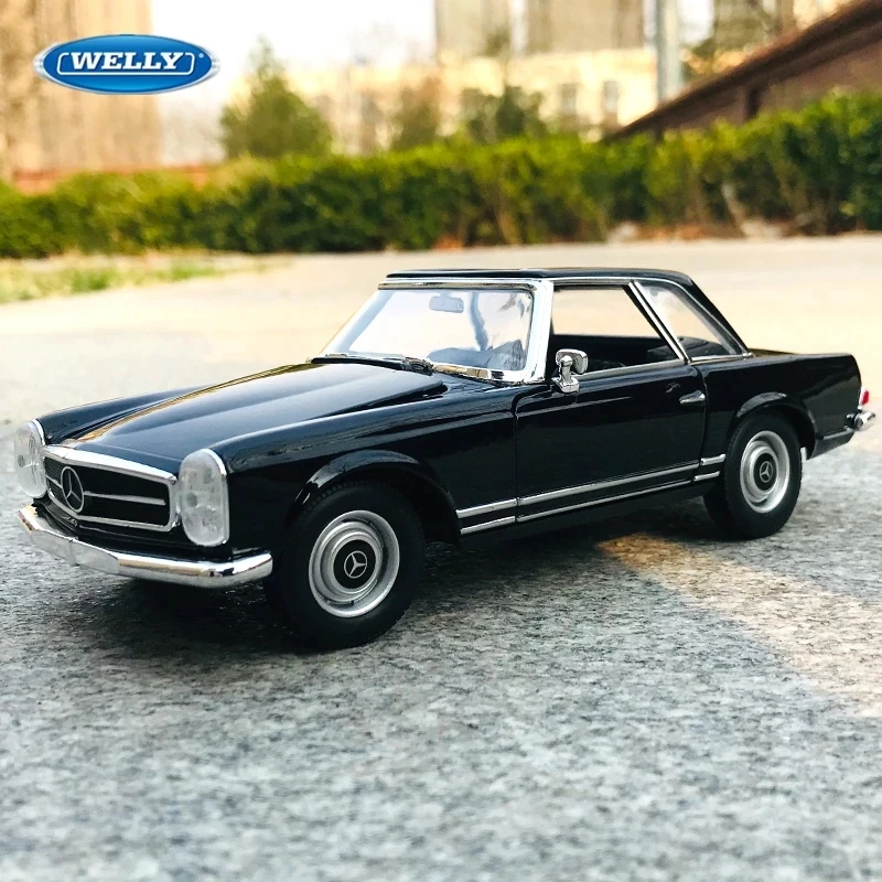 

WELLY 1:24 1963 Mercedes-Benz 230SL Alloy Classic Car Model Classic Diecast Metal Toy Sports Car Model Simulation Childrens Gift