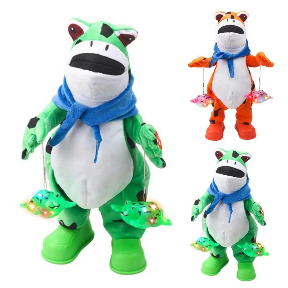 

Electric Toy Frog Interactive Glowing Electric Dance Frog Toy for Endless Kids' Entertainment with Music Swinging Action Dancing