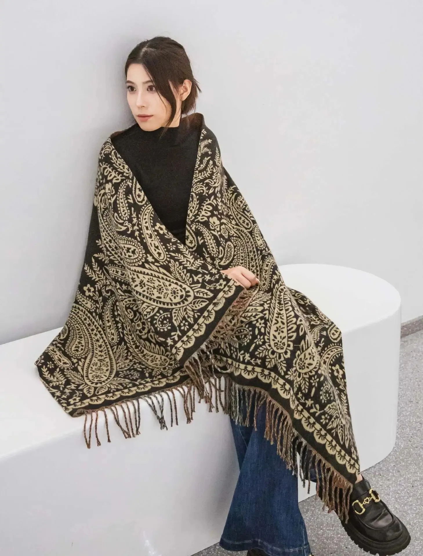 Cashew flower double-sided Plaid