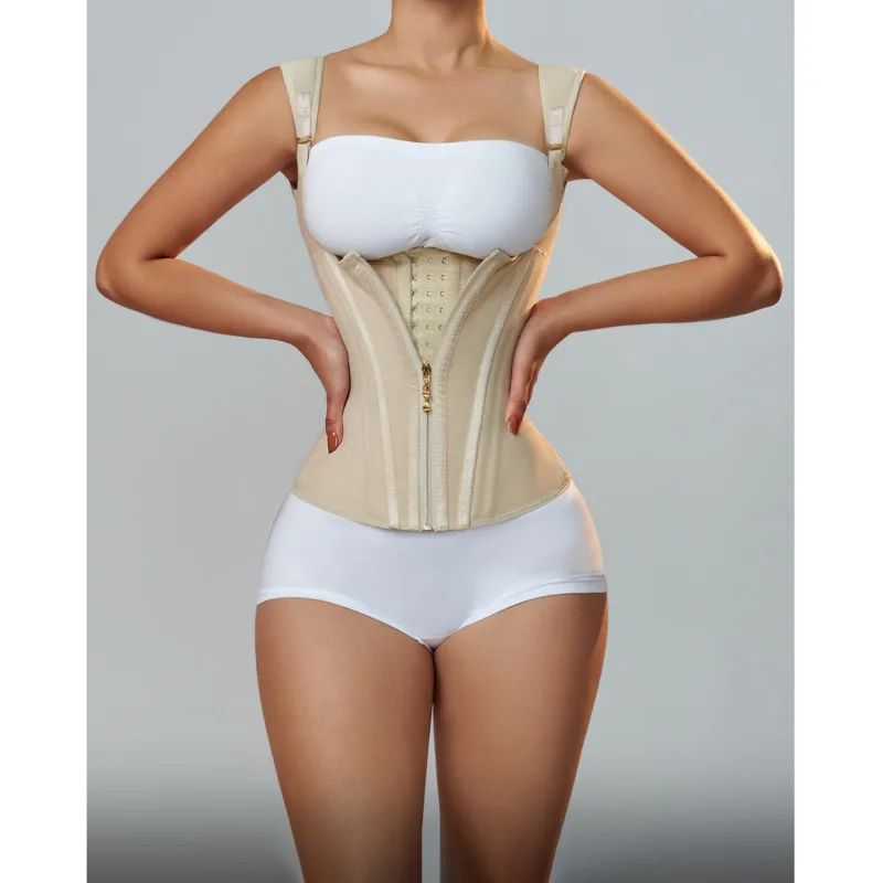 

Double Compression Waist Trainer Corset Row Buckle Zipper Adjustable Body Shaper Top Body Shapers Flat Belly Corset For Women