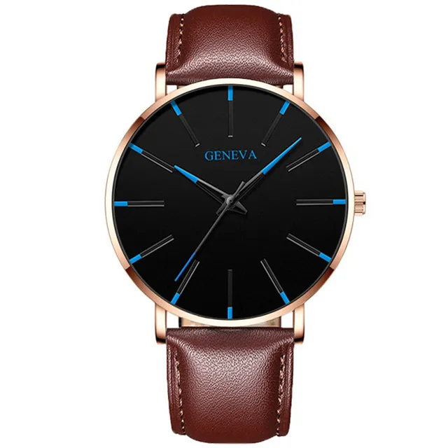 Exquisite Watches 2022 Male Elegant Ultra Thin Stainless Steel Business Quartz New Wristwatch Fashion Black Casual Watch For Men Leather Blue Rose