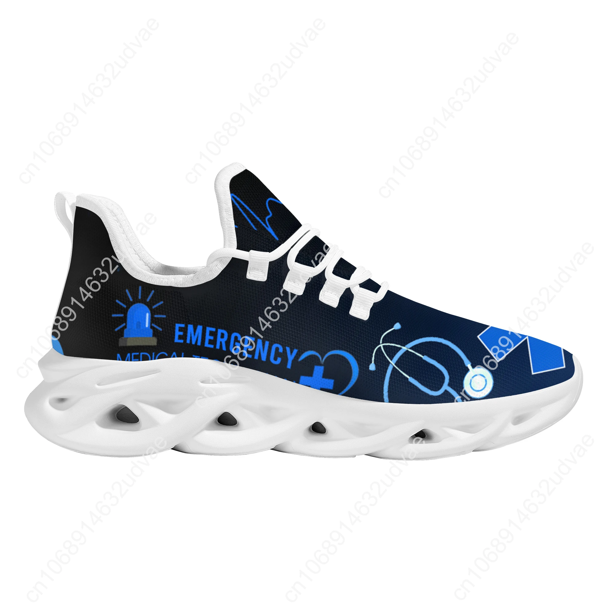 EMT EMS EMR Paramedic Print Shoes for Women Medical Surgical Design Breathable Sneakers Lace Up Footwear Zapatos