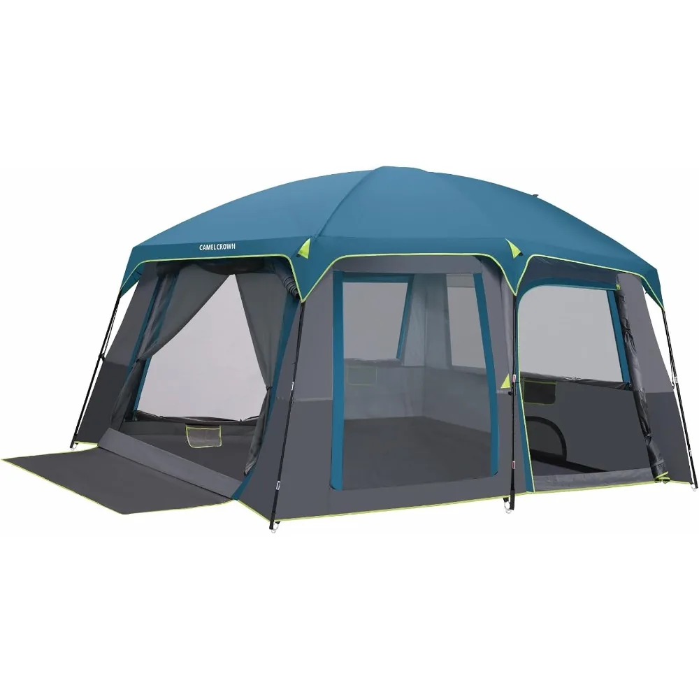 

Палатки для кемпинга на 10 человек, семейная палатка-кабина с 2 дверями и 4 окнами, большая палатка с несколькими комнатами и напольными ковриками, палатки
