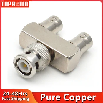 1PC BNC Male to Dual BNC Female Adapter Y Splitter 50 Ohm RF Connector Coaxial High Quanlity Brass Nickel Plated