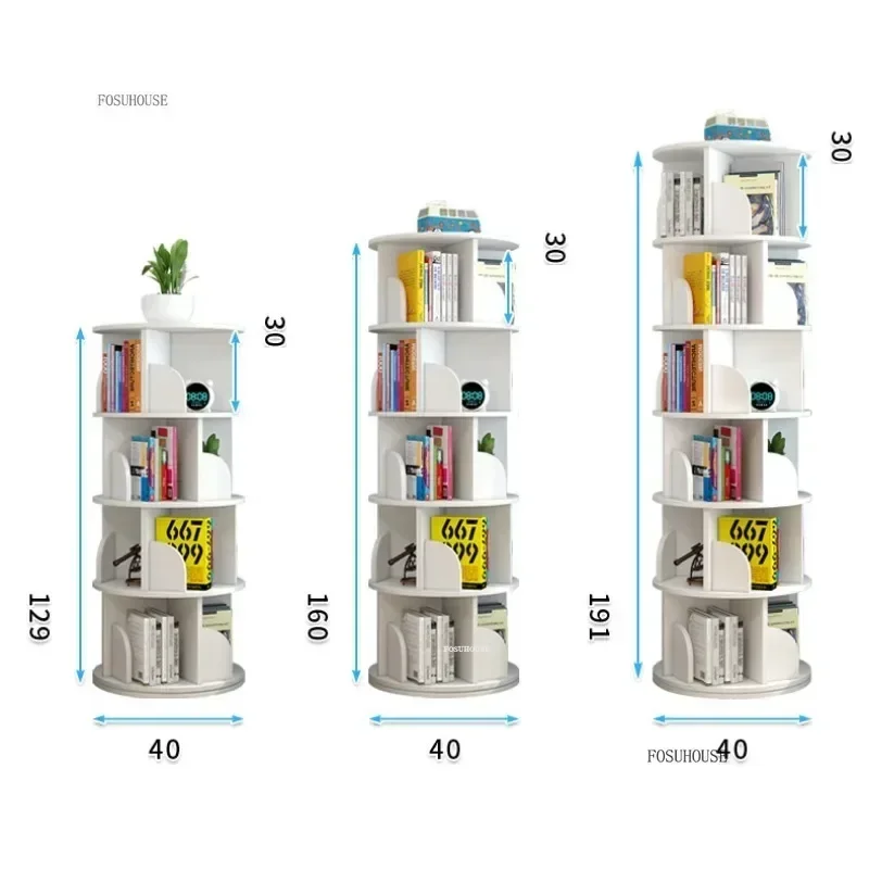 360&deg; Rotating Bookshelf Children's Picture Book Stands Simple Household Space Saving Landing Creative Storage Bookcase c