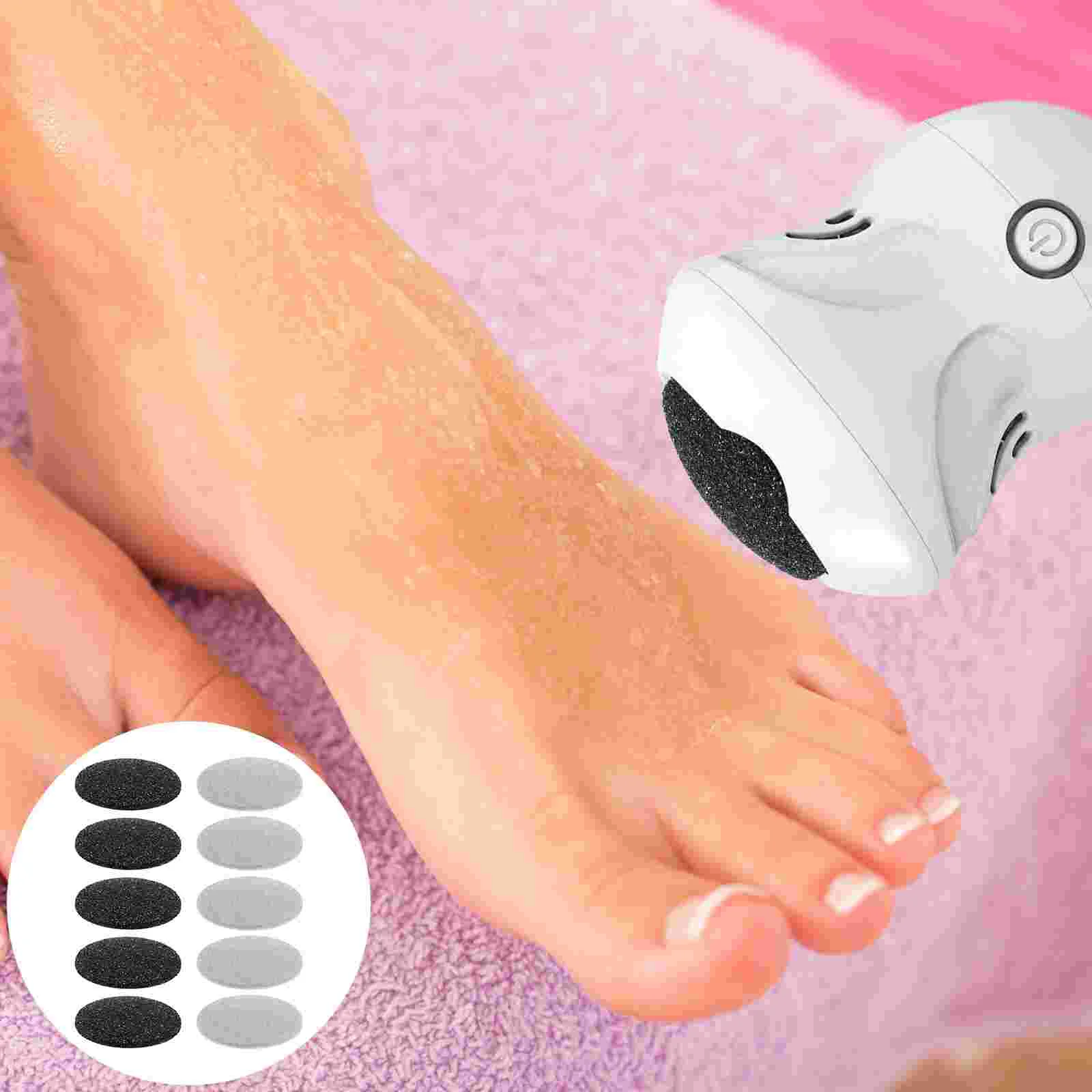 

10 Pcs Foot Grinder Replacement Head Pedicure Grinding Heads Care for Sharpener Plastic Cleaning Supplies