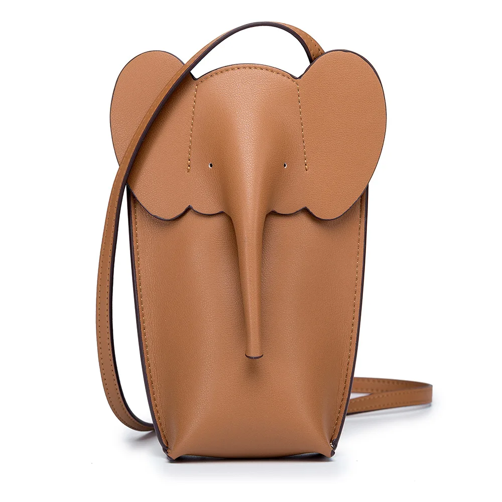 Girls Fashion Genuine Leather Soft Small Card Phone Crossbody Bags Mini  Elephant Cute Shoulder Bags Wallet Purse - AliExpress