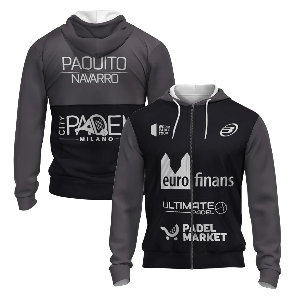 

Boutique Patchwork Printed Padel Sports Hoodie Men's Sports Zipper Hoodie Men's Autumn Zipper Hoodie Casual Tennis Warm Hoodie