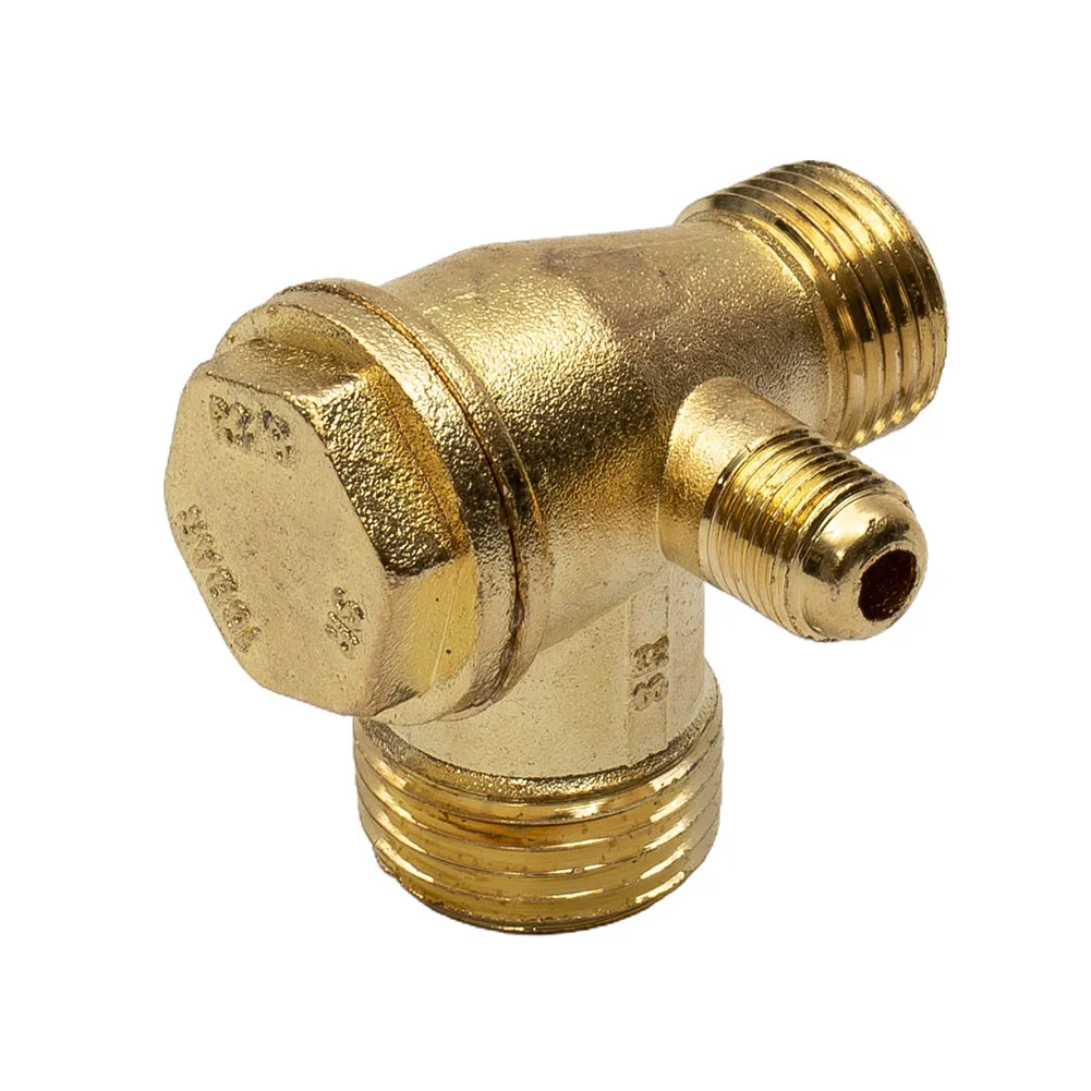 1pcs Male Thread Check Valve Connector With 3-Port Zinc Alloy For Air Compressor Parts Accessory 20mm/16mm/10mm