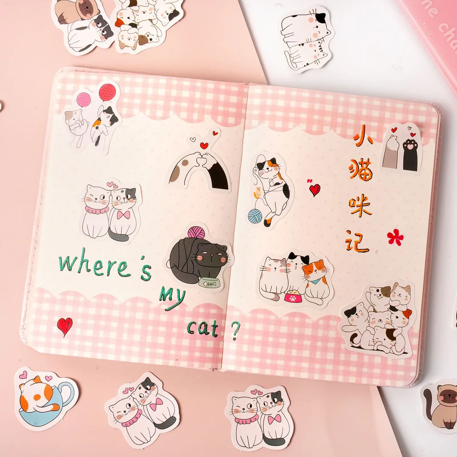 45 Pcs Kawaii Cat Stickers Aesthetic Stationary Cute Stickers For Cat  Lovers Ideal On Laptop Journals Planners Scrapbook - AliExpress