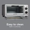 4 Slice Multi-Function Countertop Toaster Oven with Bake Toast Broiler 1100W Timer Auto-Shutoff Bake Pan Oven Rack Stainless 6