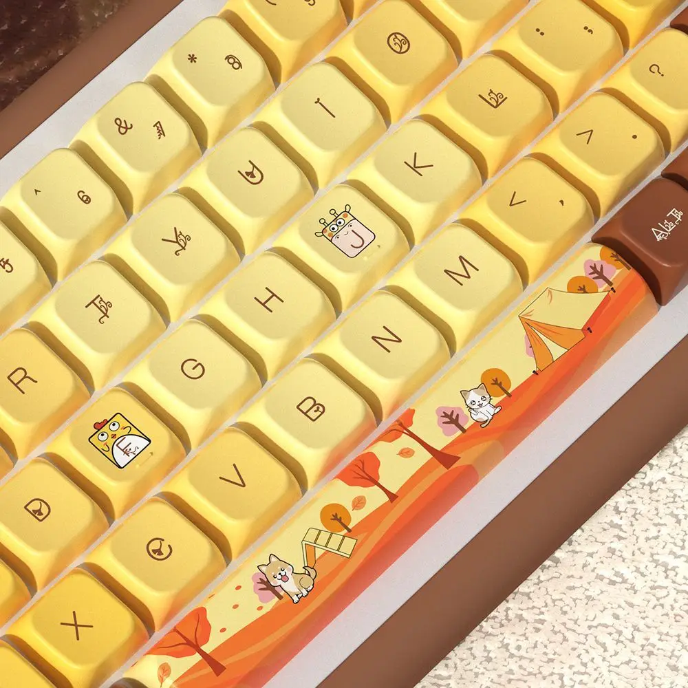 

Осенние колпачки для клавиш с опавшим листом, золотой MDA /Cherry Height PBT, набор 68 75 84 96 98, подходит для механической клавиатуры Rk/Vgn, колпачок для клавиатуры