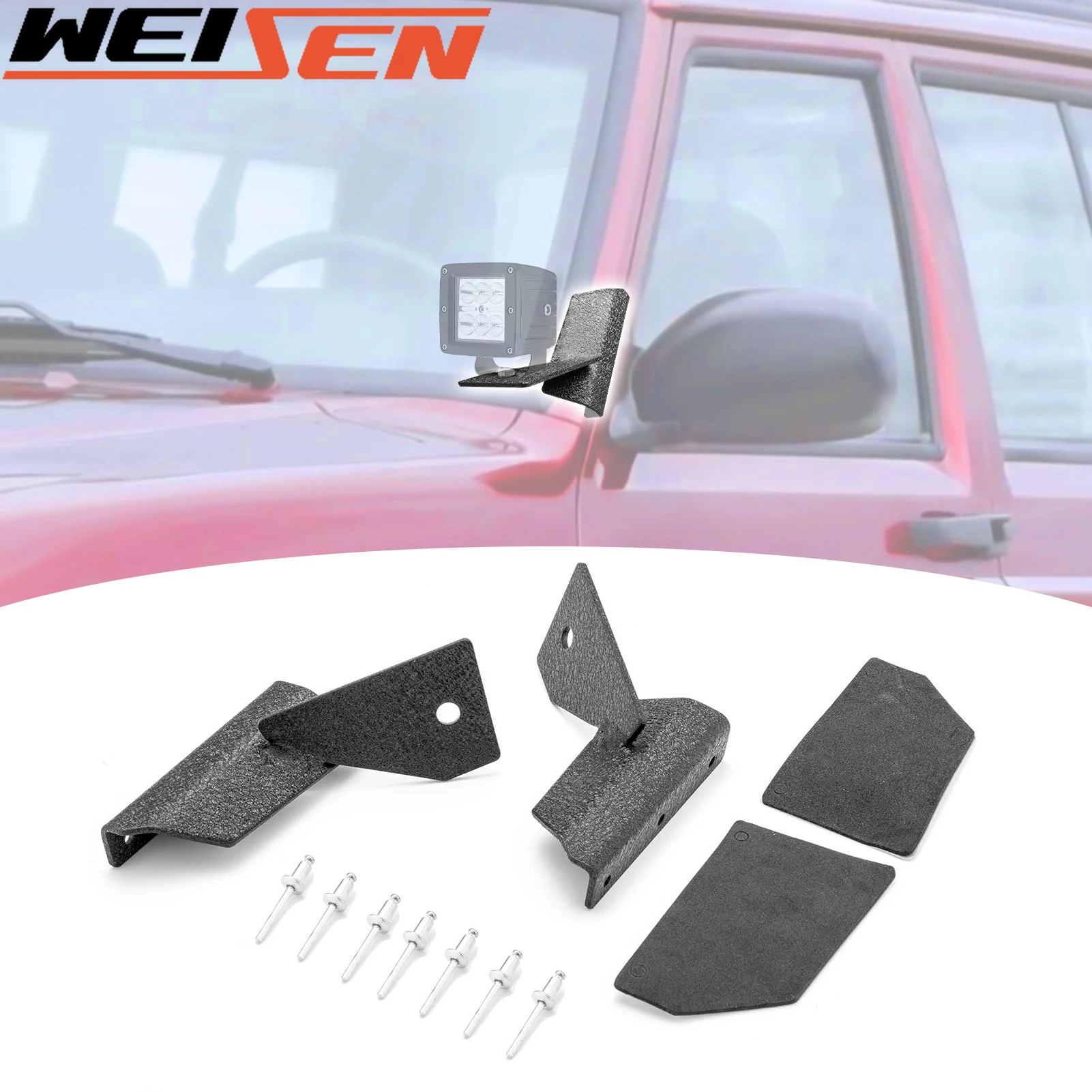 

Автомобильные аксессуары, нижнее лобовое стекло, стойка, светодиодные кронштейны светильник Jeep Cherokee XJ 84-01/comeven MJ 86-92 4WD/2WD, твердая сталь