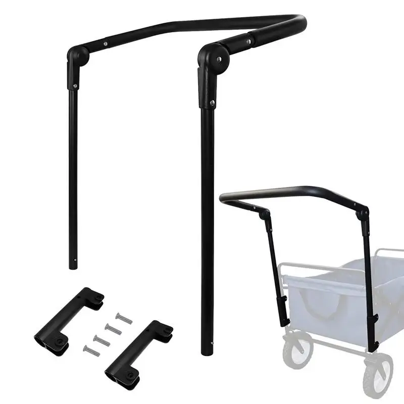 

Cart Folding Push Handle Adjustable Push Or Pull Bar Multi-Purpose Cart Handle Accessories For Shopping Cart ATV And Garden Cart