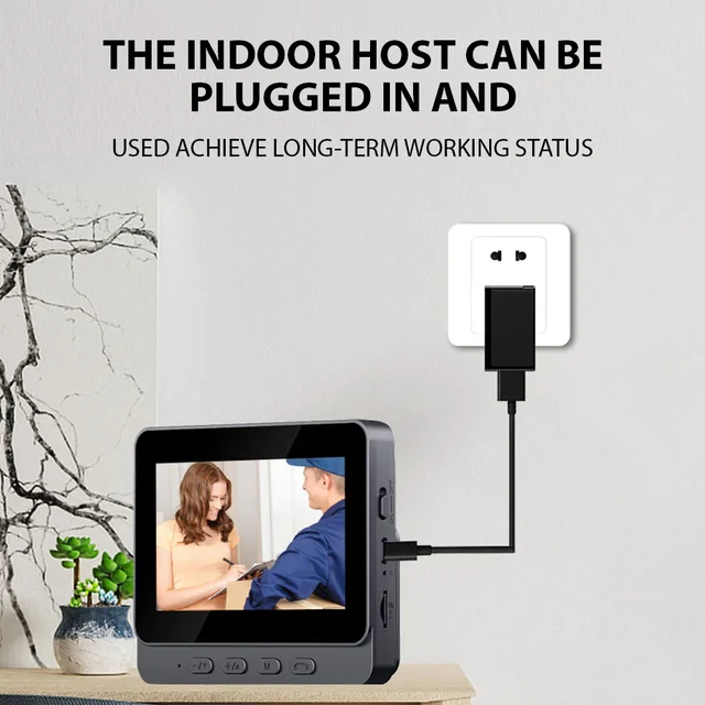 4.3'' IPS Screen 2.4G Wireless Visual Intercom Doorbell with Screen Smart High-definition Video Monitoring Two-Way Intercom 6