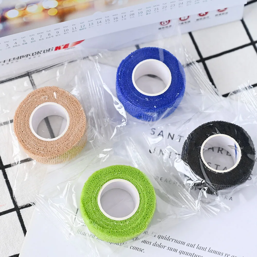 Nail Protector Bandage 4Rolls Mix-Color of Non-Woven self-Adhesive Bandages for Finger Guard Nail Protector Waterproof Cohesive Elastic Wrap Manicure