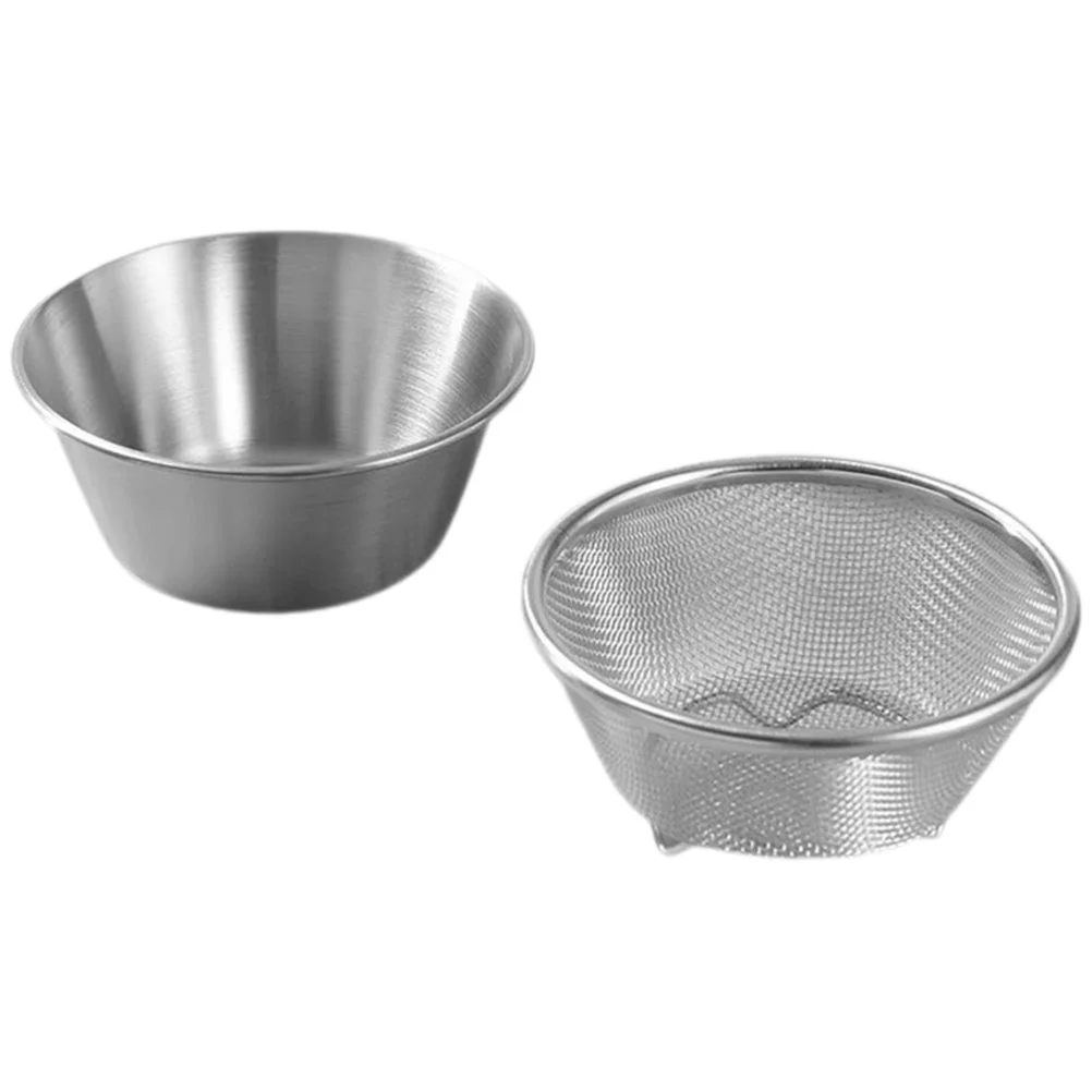 

1 Set of Mixing Bowl and Colander Set Drainer Basket Rice Colander Set Stainless Steel Washing Bowl Set