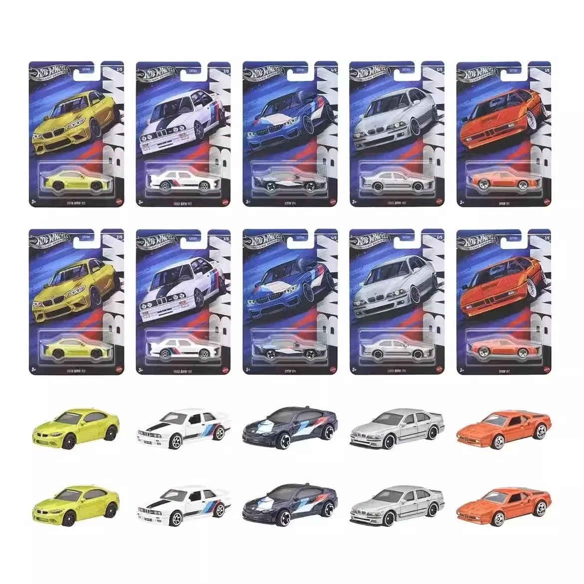Genuine Hot Wheels Bmw Set 2025 Silver Series M1 M2 M3 M4 M5