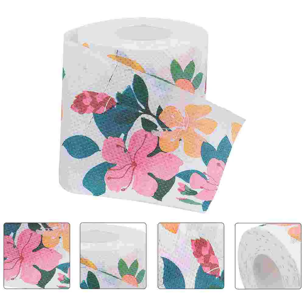 2 Rolls Toilet Paper Absorbent Napkin for Home Camping No Pigment Tissue Printed Napkins