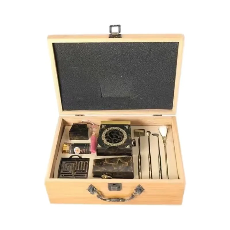 

fragrance seal gift box set indoor antique pure copper incense burner fragrance seal entry tool set.