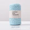 200g Mixed Color Pure Cotton Yarn,130m Round Stranded Hollow Cotton Wool,DIY Scarf Carpet Crochet Thread, High-end Knitting Yarn 4