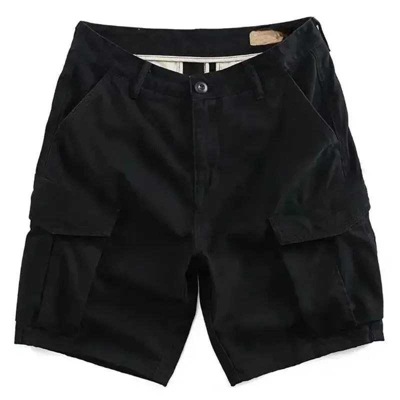 2024 Summer Loose-fit Vintage Distressed Casual Shorts For Men Japanese Style Five-minute Men's Outer Wear Middle Shorts