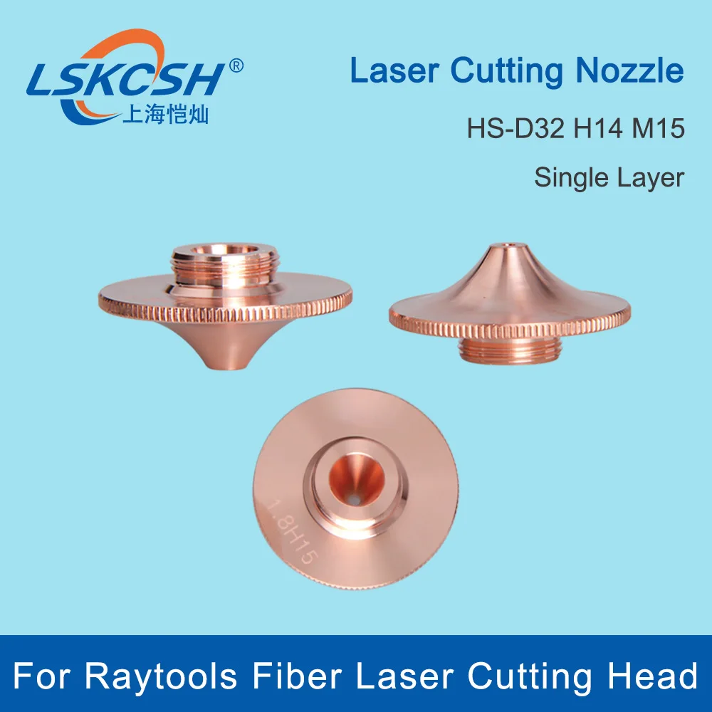 

LSKCSH 10Pcs/lot Laser Nozzle Single Layer D32 M14 Caliber 1.0mm-3.0mm for Raytools Fiber Laser Cutting Head