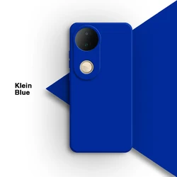 Solid Color Liquid Silicone Phone Case with Camera Protection - VIVO S20 (Klein Blue)