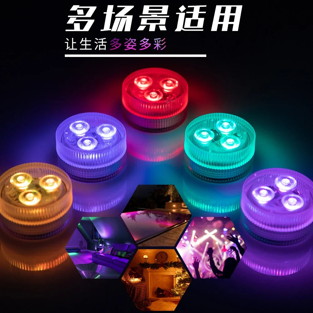 3 LED Underwater Light 16 Colors RGB IP68 Waterproof Swimming Pool Accessories Light Outdoor Submersible Lights for Pond Vase