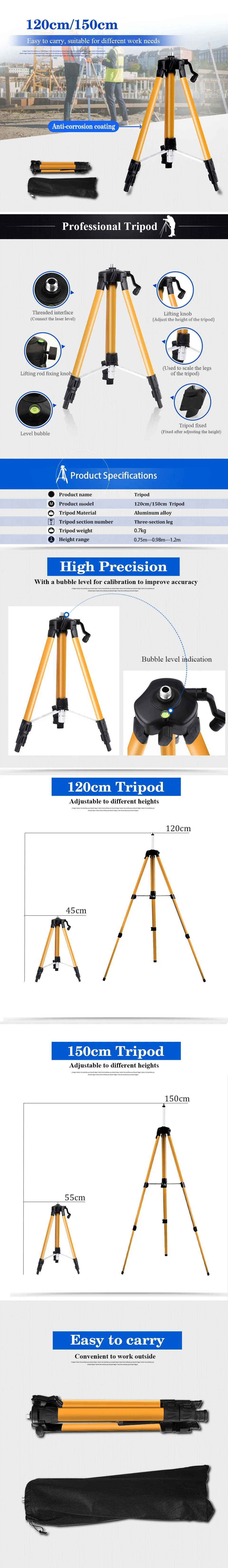 Adjustable Height Laser Level Tripod