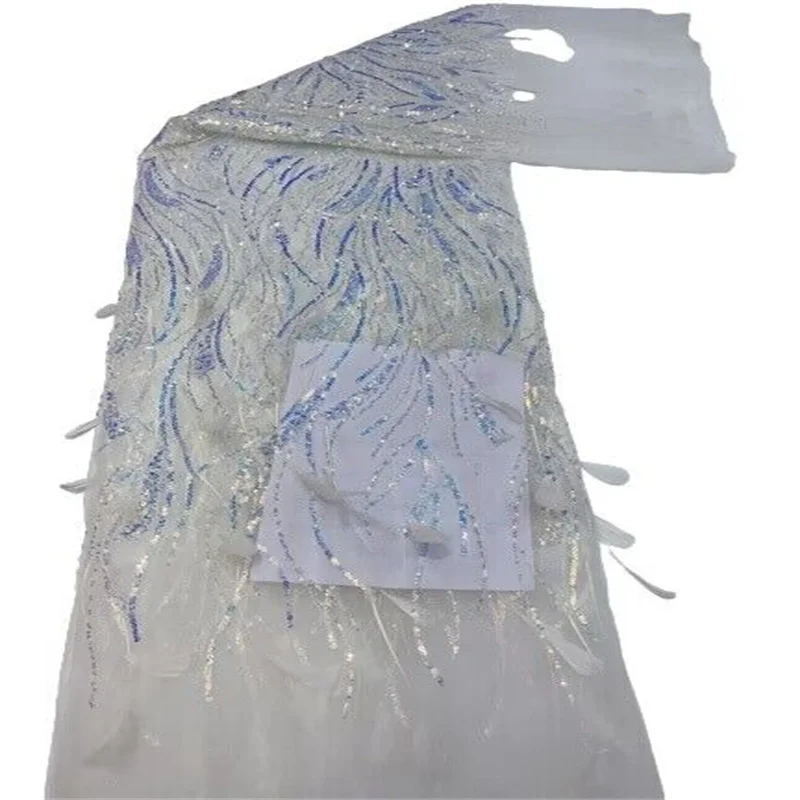 

Африканская кружевная ткань с блестками 2023, Высококачественная французская нигерийская кружевная ткань для жениха для шитья платья, свадебной вечеринки FHX739