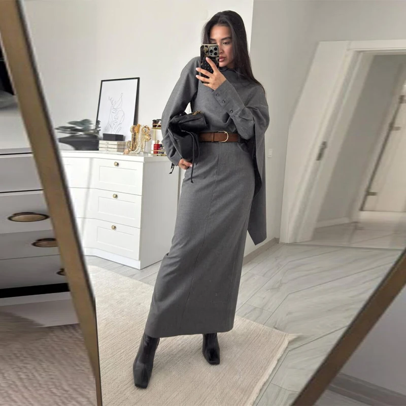 Vintage Grey Blazer Suit Set Image 4