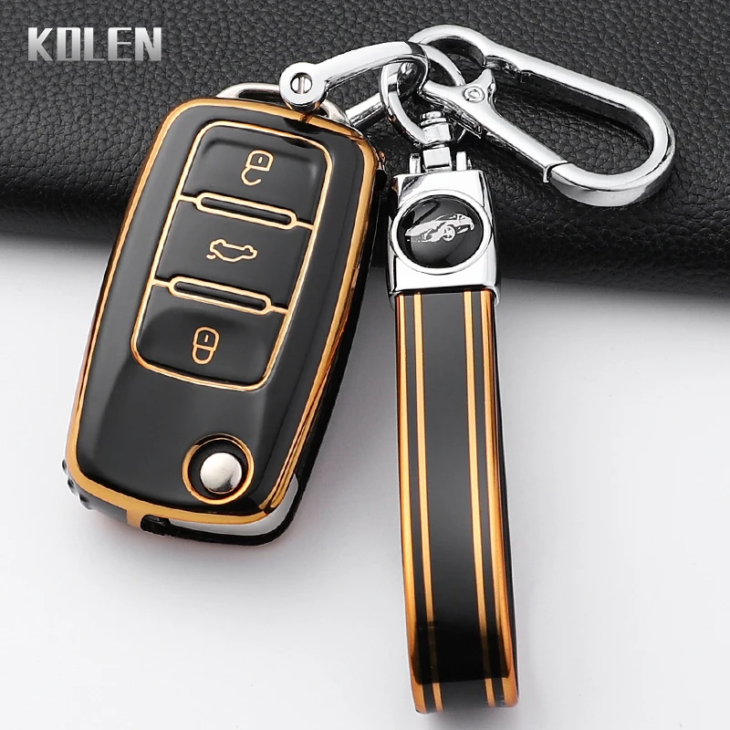 Key Case Cover TPU Car Key Case Cover For VW Volkswagen Polo Tiguan Passat B5 B6 B7 Golf 4 5 6 MK6 Jetta Lavida Skoda Octavia Seat Leon Altea