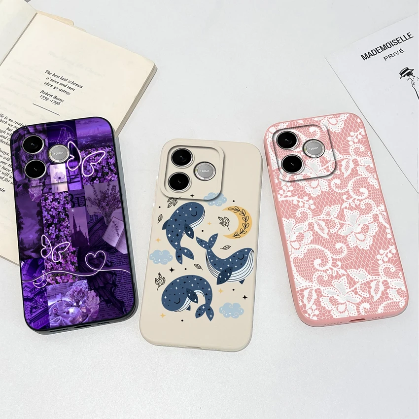Luxury Bow Print Soft Silicone Anti-Drop Case - Lightweight & Smooth Finish