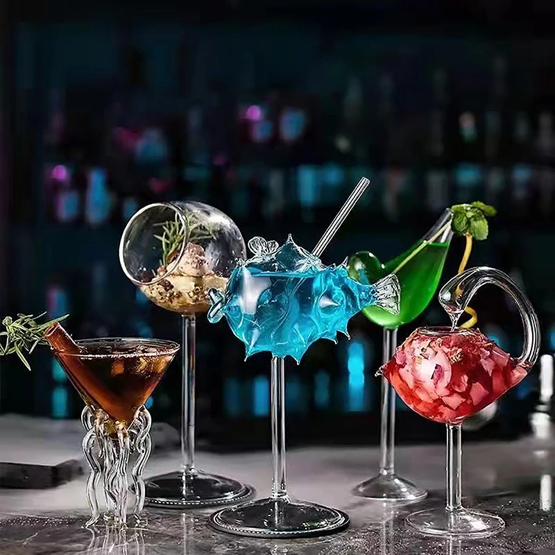 Healeved Set 2 Bicchieri Da Cocktail A Forma Di Fungo – Vetro Senza Piombo, 12 Cm, Per Martini, Vino, Festival E Bar
