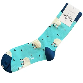High Quality Happy Socks Men's Mid-Calf Cotton Socks Trendy Couple Socks INS Long Beautiful Leg Socks Swedish Cotton Fun Socks