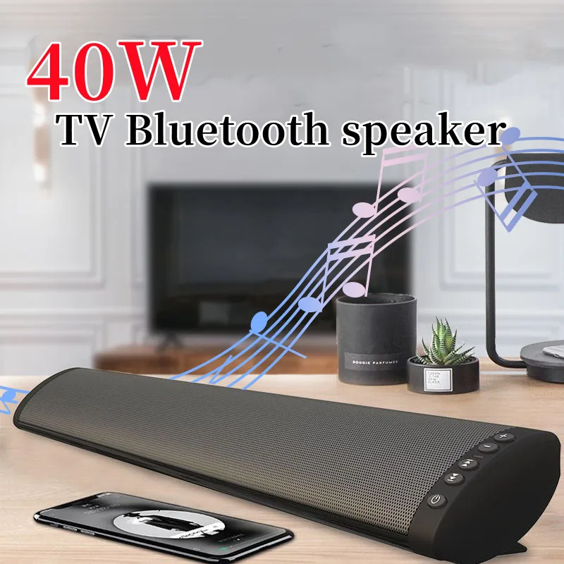 

40W TV Soundbar Wireless Bluetooth Speaker Home Theater Music Center HiFi Surround Stereo Support Fiber Optic RCA FM Radio For T