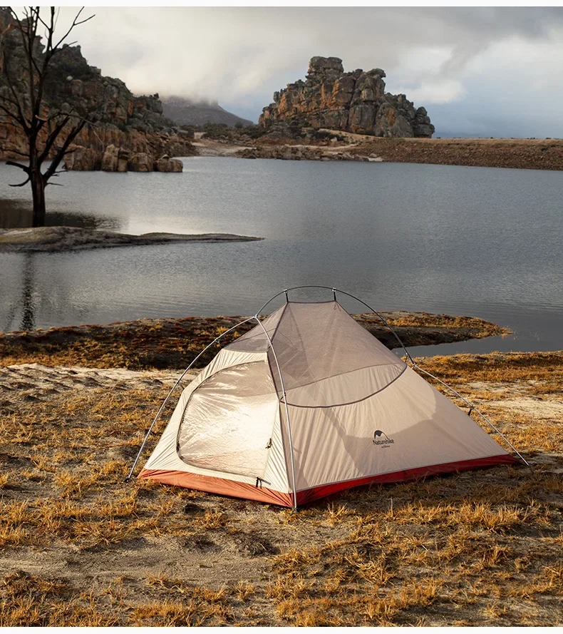 Naturehike-Upgraded Cloud Up 2 Ultralight Tent, 20D, 210T Fabric Camping Tents for 2 Person with Free Mat, NH17T001-T