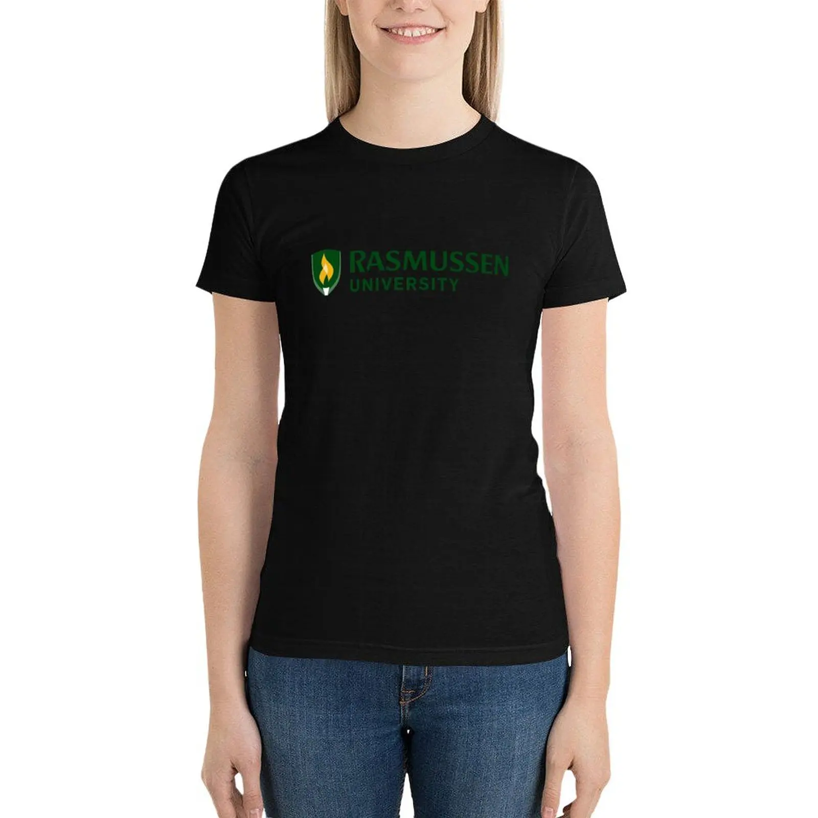 Rasmussen College T-Shirt summer top vintage clothes Womens clothing