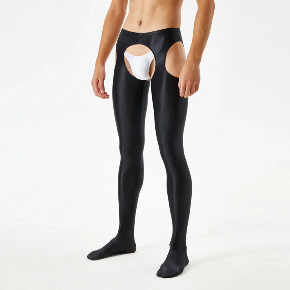 Men Women Sexy Hollow Out Pantyhose Sexy Sheer Oil Shiny Glossy Wet Look Tights Leggings Pants Bodystocking Gay Erotic Nightclub women leggings,men leggings