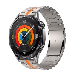 Premium Stainless Steel Metal Strap - Business Bracelet 22mm for Watch GT3 46mm (Titanium Orange 1)