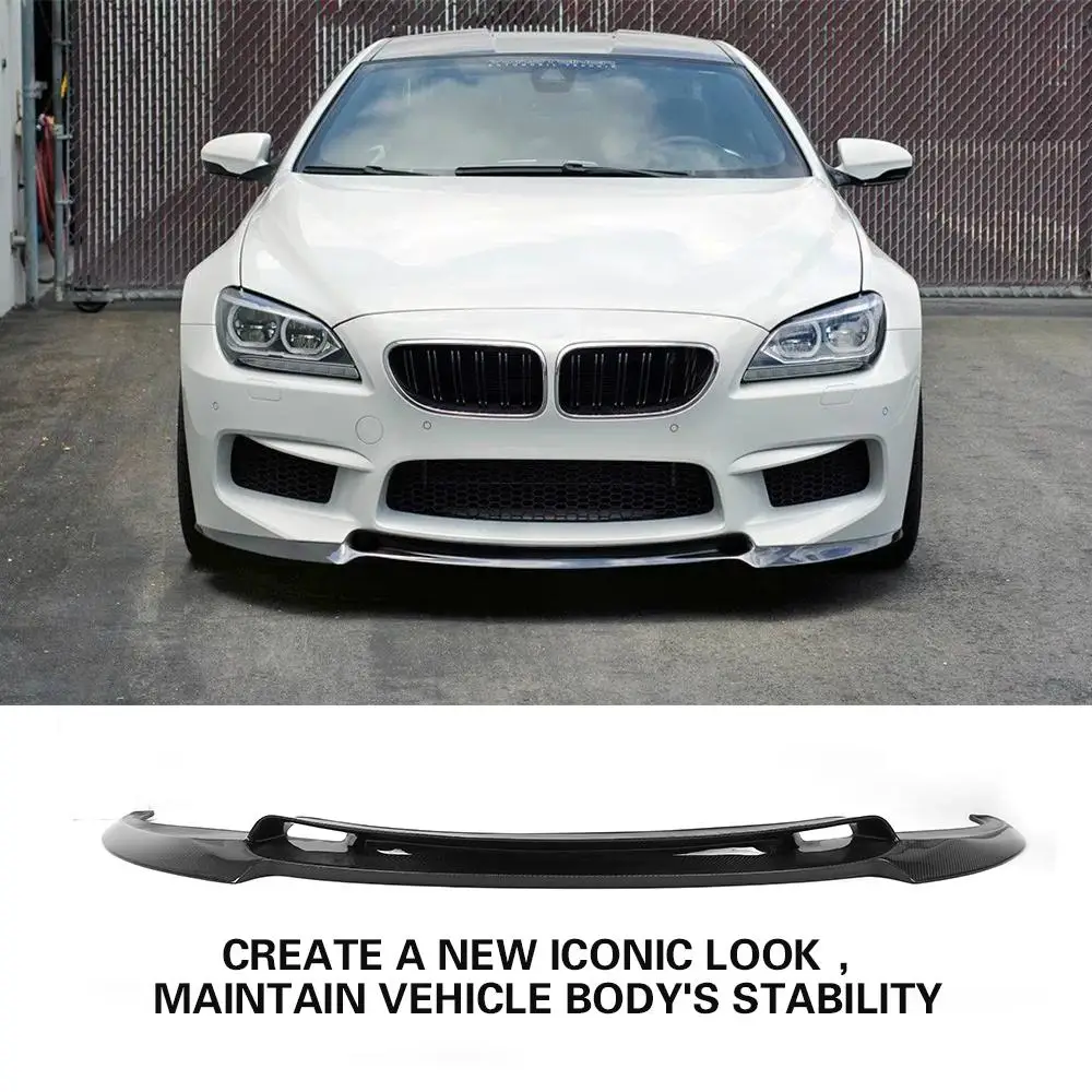 BMW 6 시리즈 F06 F12 F13 M6 기본 세단 컨버터블 쿠페 2014-2017 FRP 프론트 립 용 탄소 섬유 앞 범퍼 립 스플리터