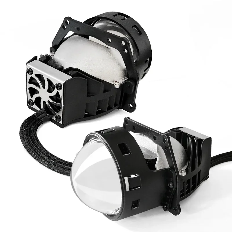 

60W 3.0 Inch Bi LED Projector Lens Headlights Double Light Lens High Power Double Light Cup Laser 12V Car Motorcycle Universal