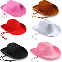 Cowboy Hat Felt Princess Hat Performance Bound Western Cowgirl Hat Bachelorette Birthday Party Costume Accessory 1