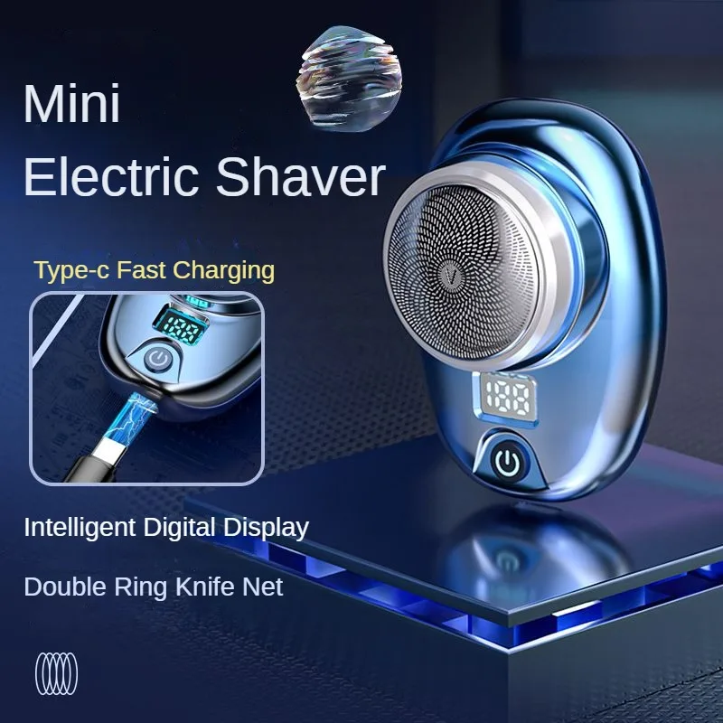 Electric Shaver Beard Trimmer Mini Electric Travel Shaver For Men Pocket Size Washable Rechargeable Portable Painless Cordless Trimmer Knive Face Beard Razor