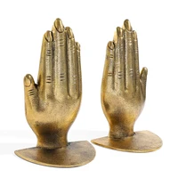 Praying Hands Book Ends for Woman Man Gift Collection Home Iron Bookends Office Desktop for Book Lovers Office Supplier 2