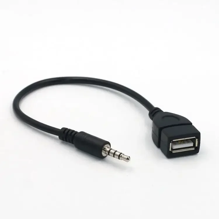 Black 3.5mm Car AUX to USB Audio Converter Cable