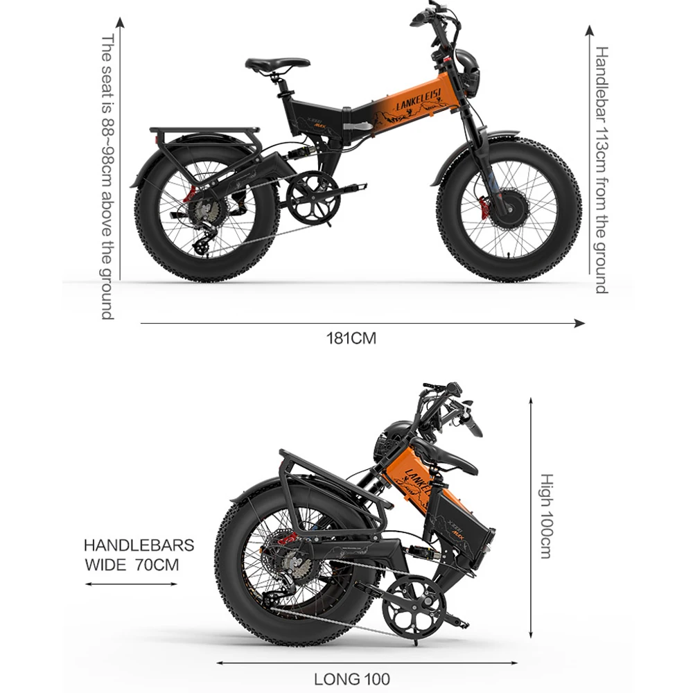 LANKELEISI X3000 MAX 2000W Dual Motor Electric Bike